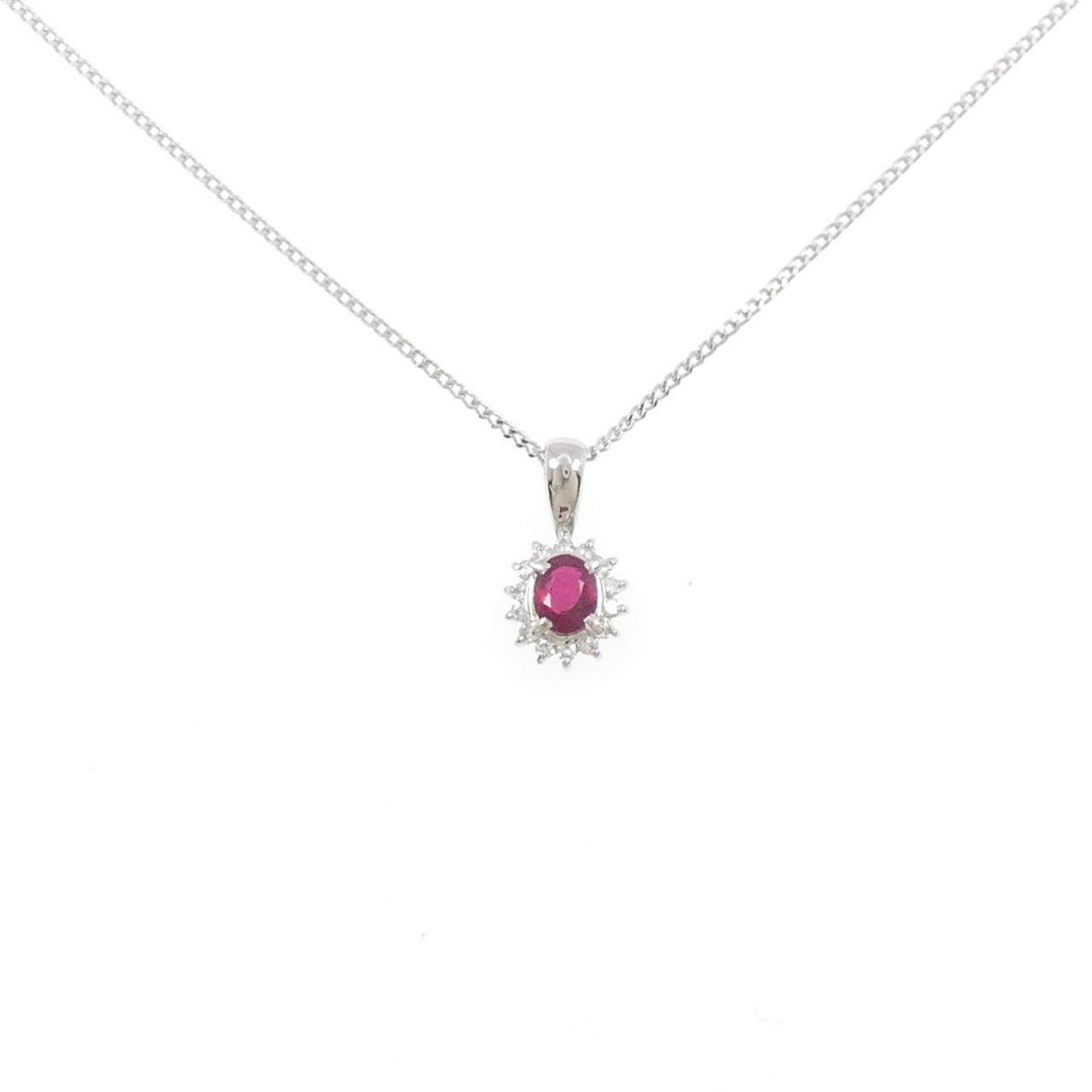 プラチナ 0.33CT ルビーダイヤモンドネックレス