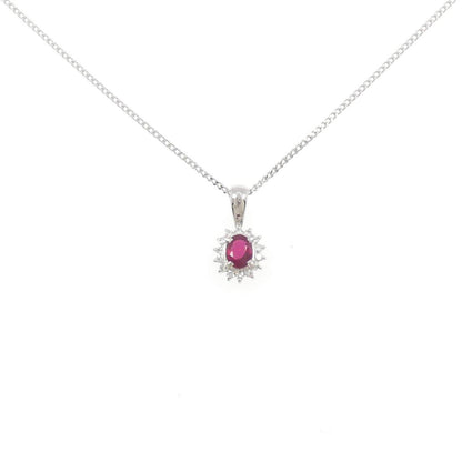 プラチナ 0.33CT ルビーダイヤモンドネックレス