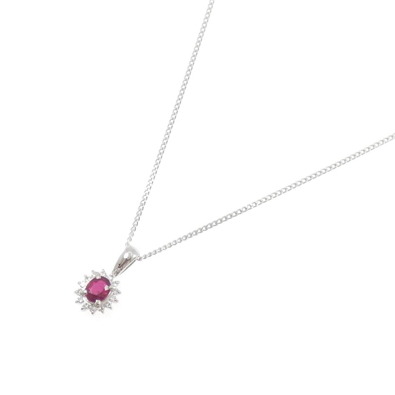 プラチナ 0.33CT ルビーダイヤモンドネックレス