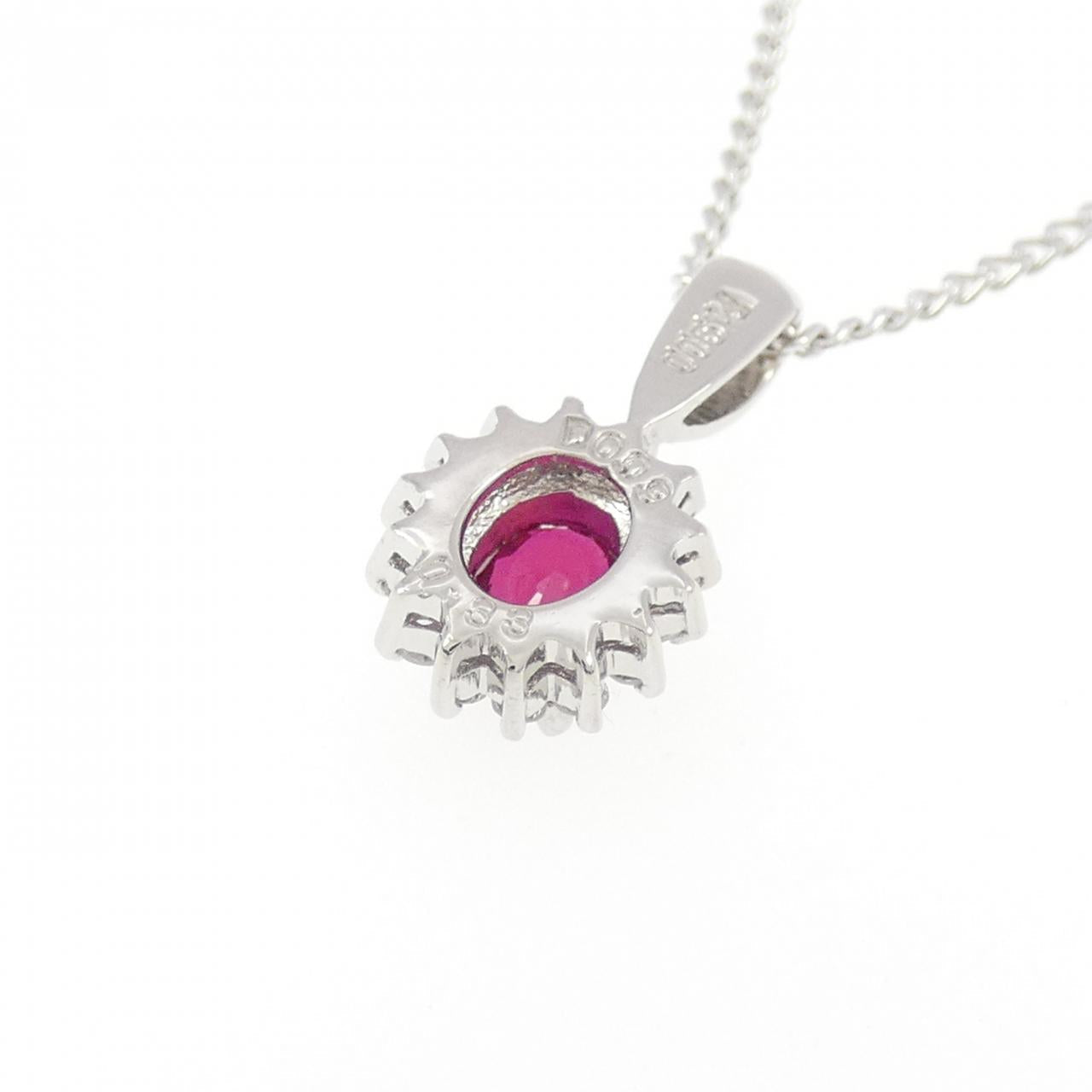 プラチナ 0.33CT ルビーダイヤモンドネックレス