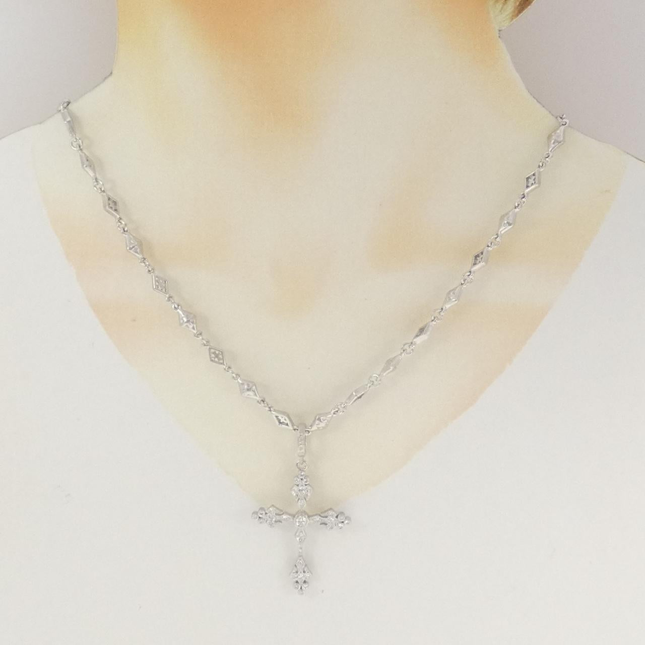 ローリーロドキン Au750ダイヤモンドクロスネックレス
