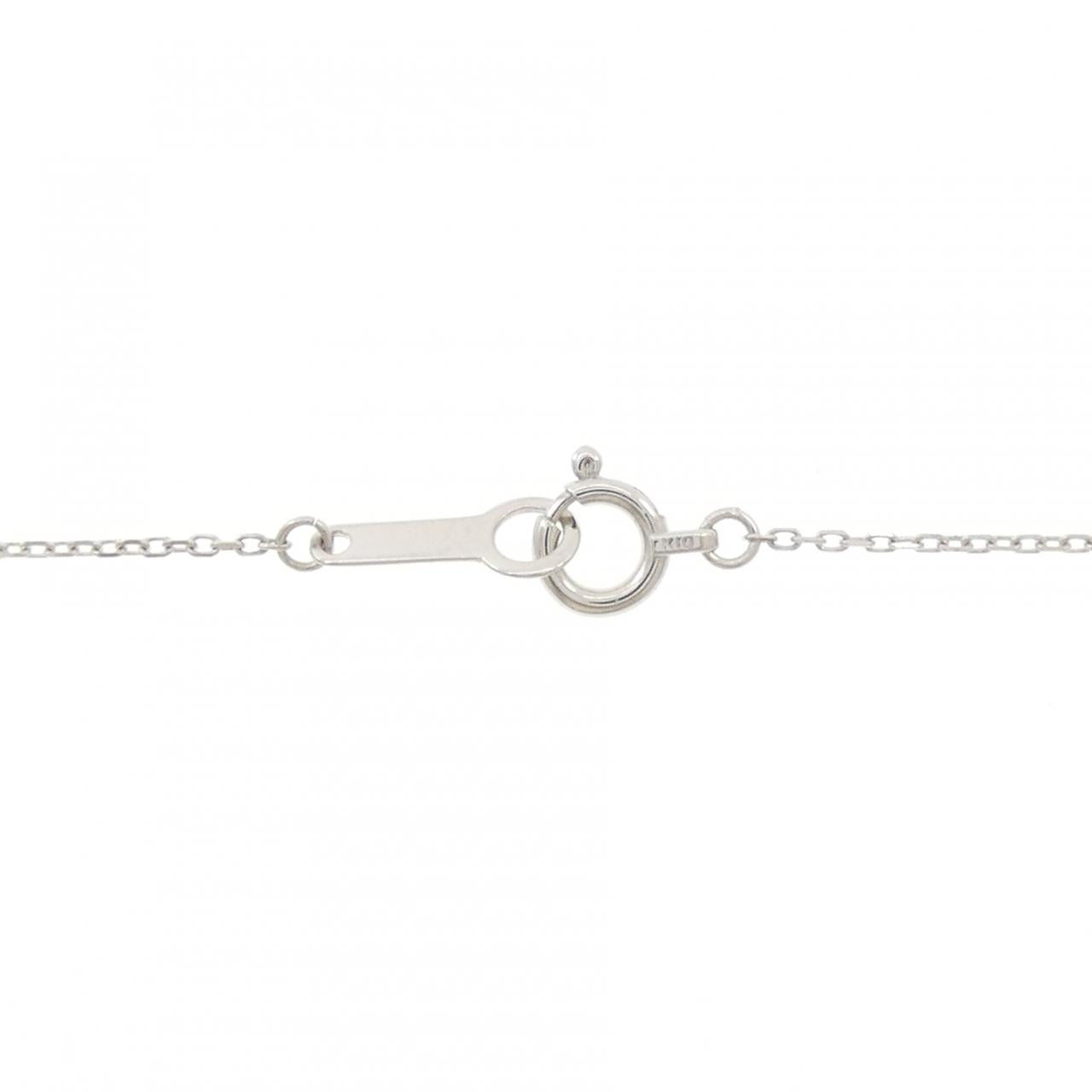 4℃ K10ホワイトゴールドアクアマリンダイヤモンドネックレス