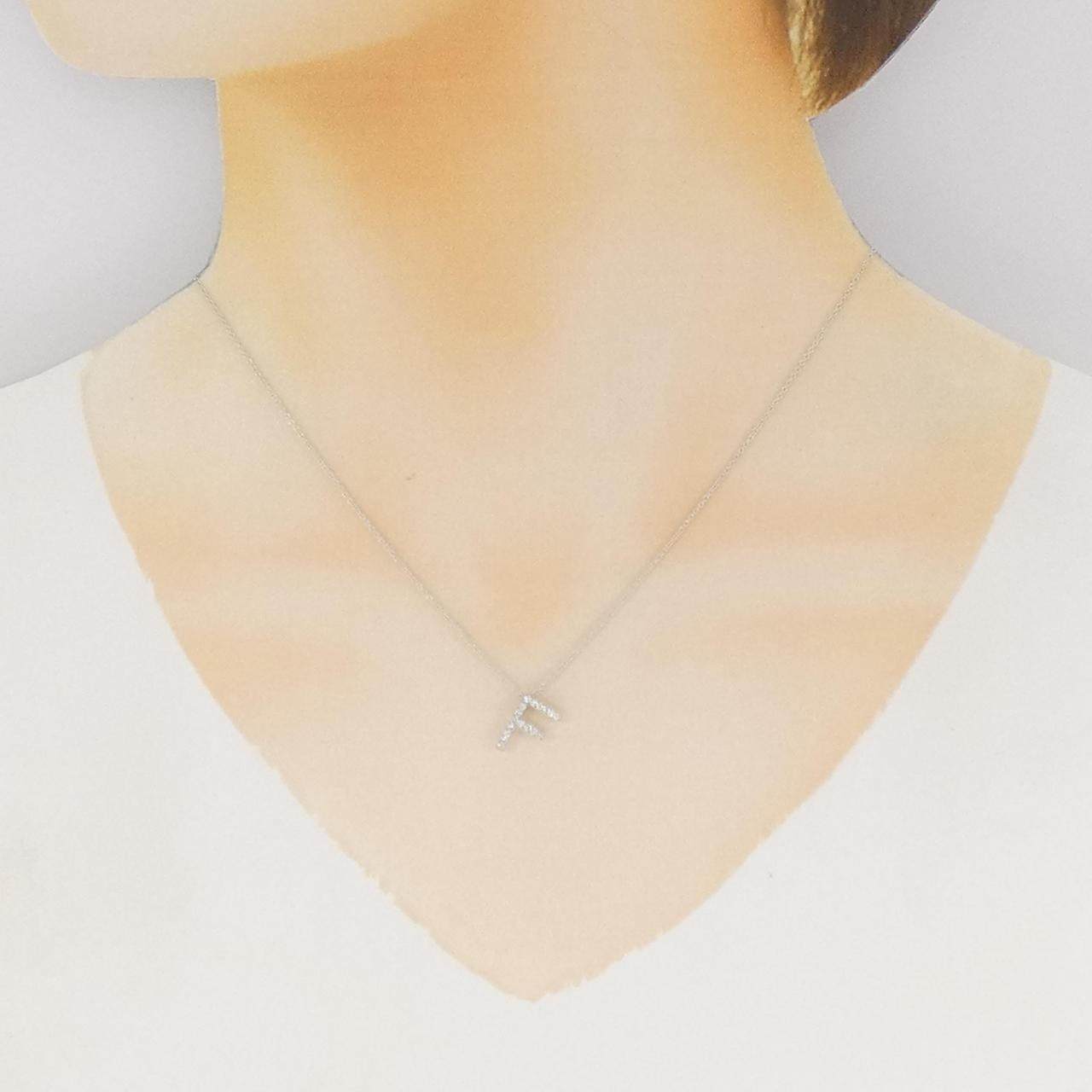 Au750 ダイヤモンド イニシャルF ネックレス