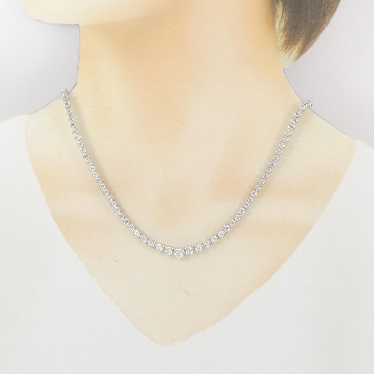PT850 プラチナ 3.00CT ダイヤモンドネックレス