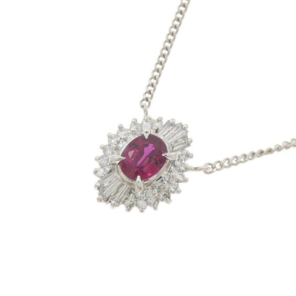 プラチナ ルビー0.54ctダイヤモンドネックレス