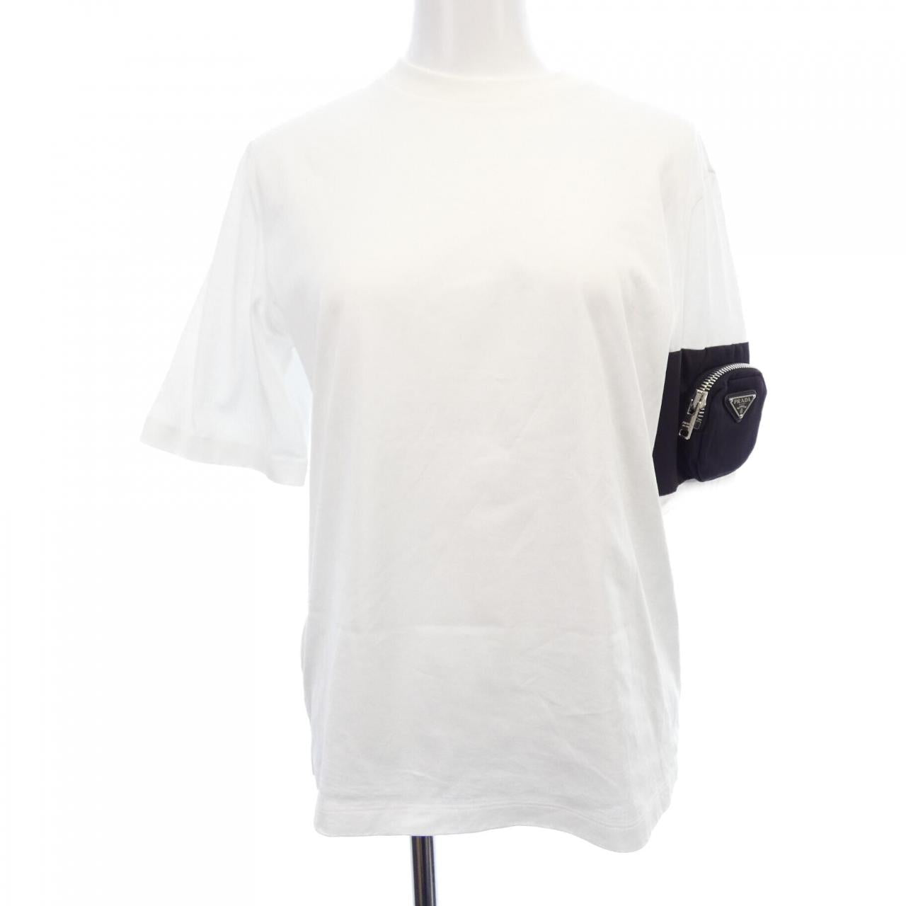 プラダ トライアングルロゴ コットンTシャツ