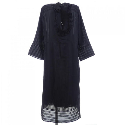 エルメス RUFFLED OPEN WORK DRESS シルクワンピース