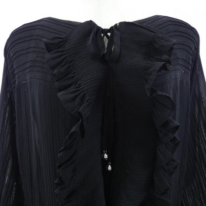 エルメス RUFFLED OPEN WORK DRESS シルクワンピース