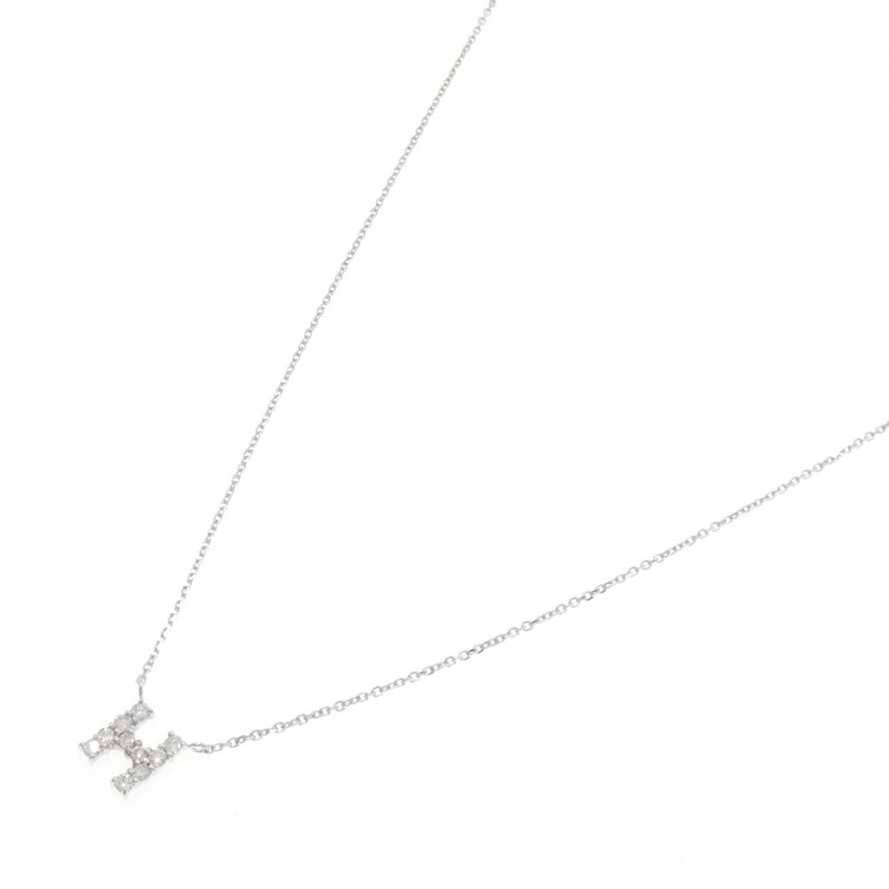 Au750 ダイヤモンド イニシャルH ネックレス