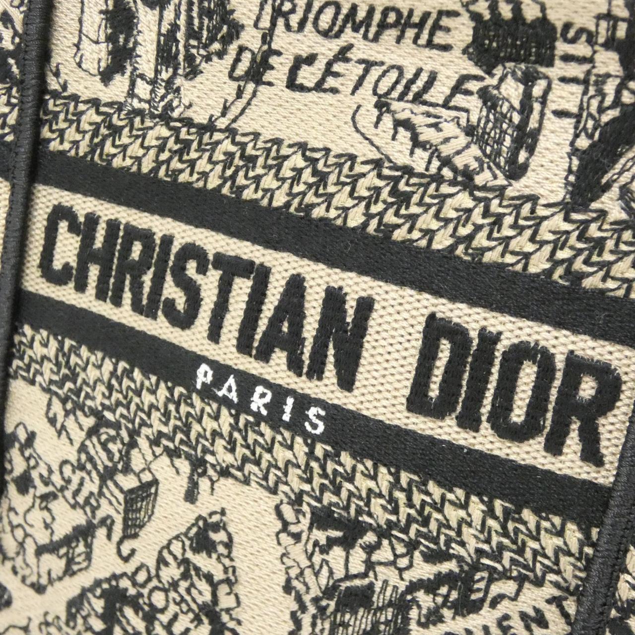 クリスチャンディオール PLAN DE PARIS ディオールブックトート ミニ バーティカル キャンバス ハンドバッグ