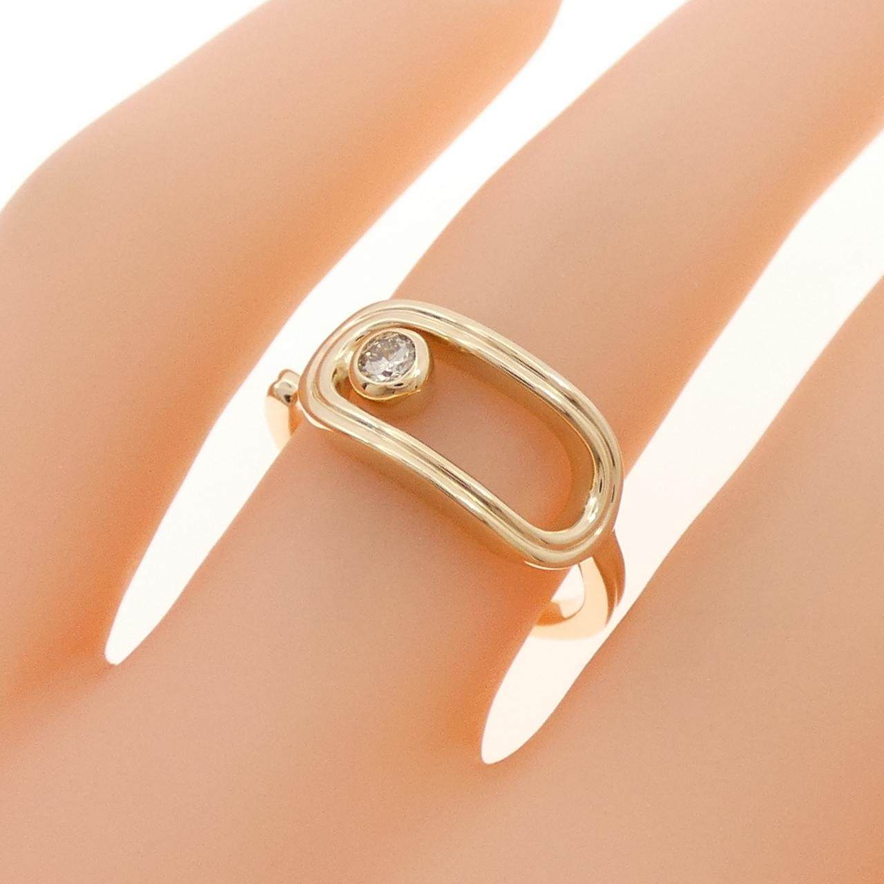 ヒロタカ ベルーガオブロング K10イエローゴールド ダイヤモンド リング