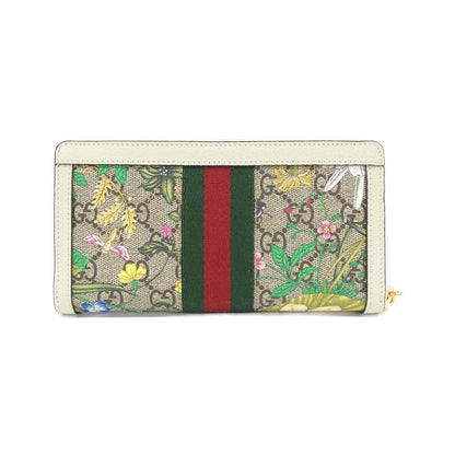 グッチ オフィディア フローラプリントGGスプリームキャンバス レザー長財布