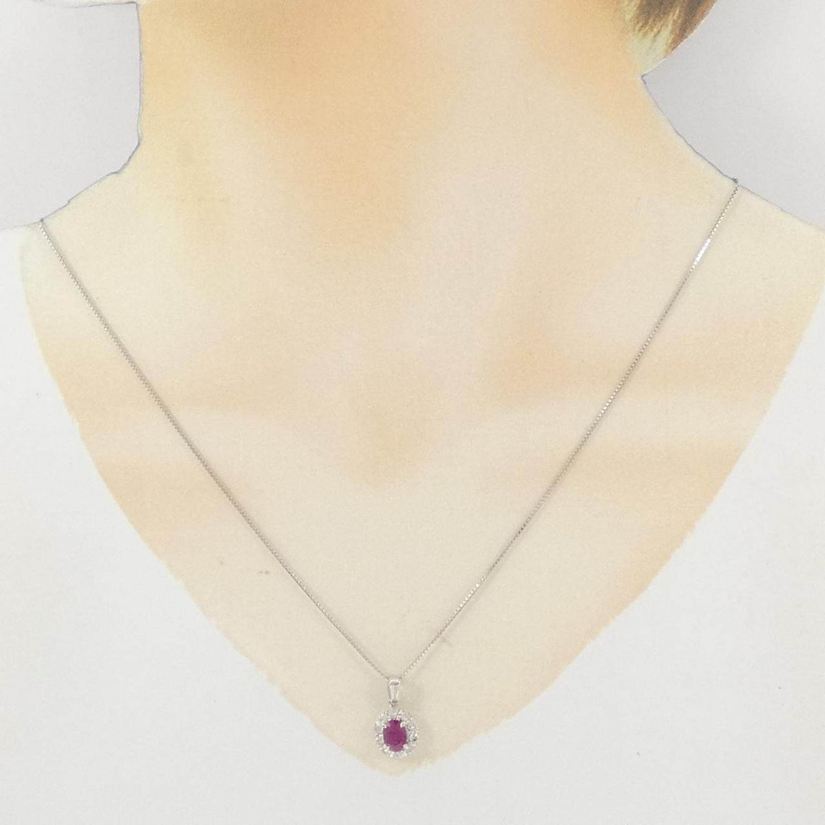 Au750ルビー ダイヤモンドネックレス