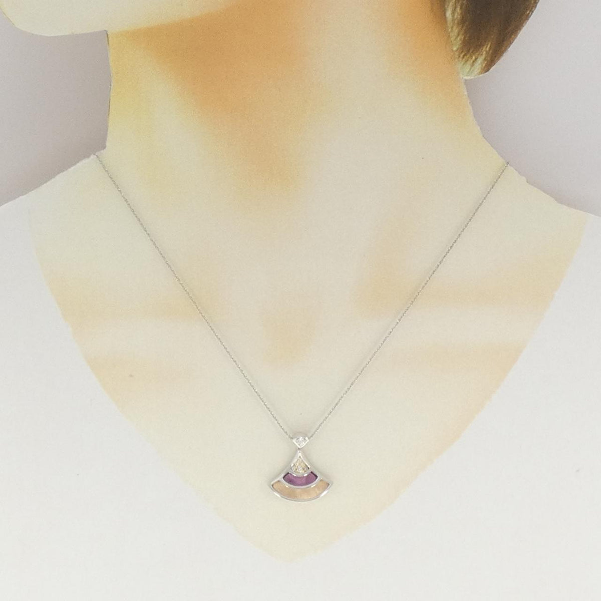 Au750フォーカラーゴールドダイヤモンドネックレス