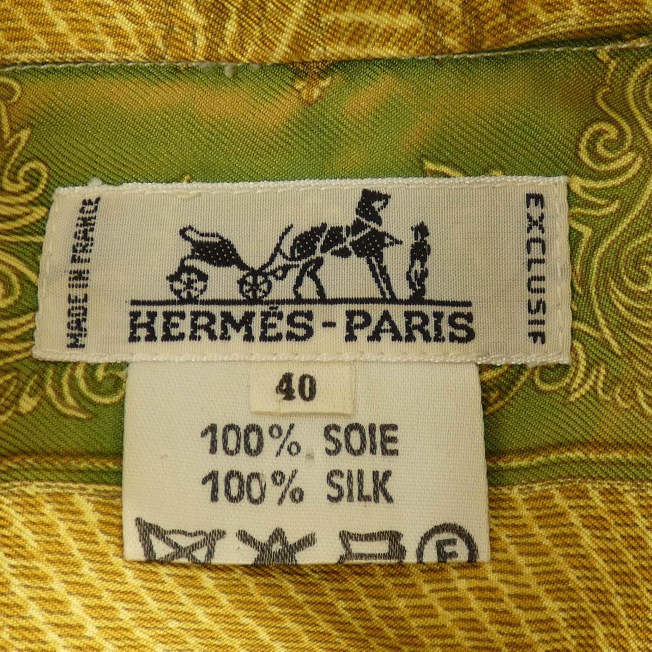 エルメス POSTE ET CAVALERIE シルクシャツ