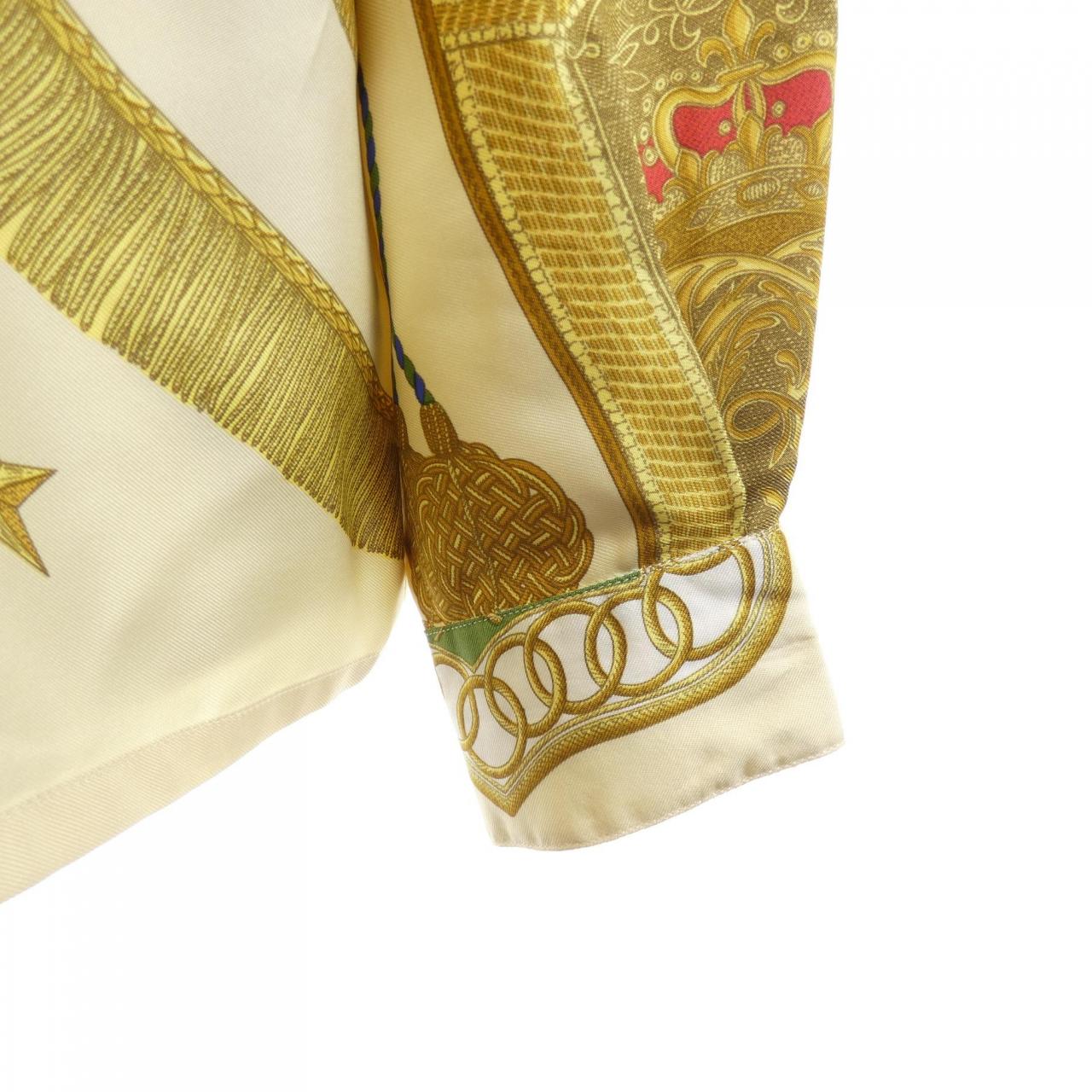 エルメス POSTE ET CAVALERIE シルクシャツ