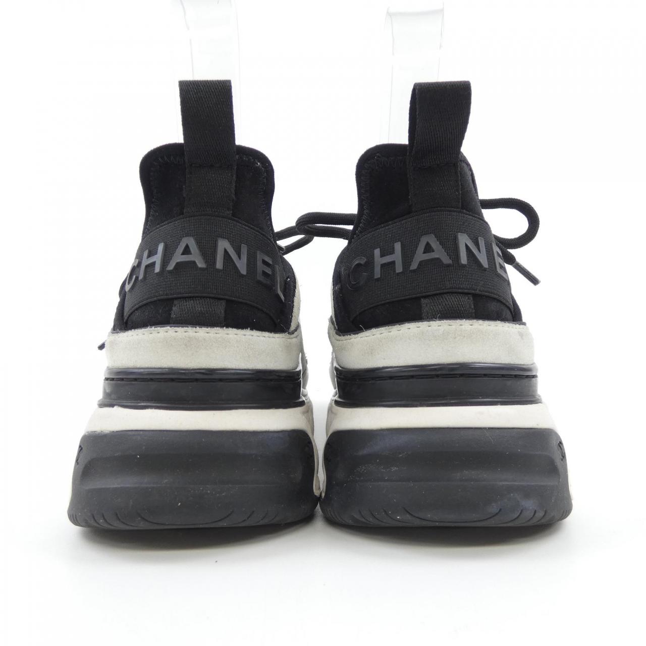 シャネル ファブリックスエードカーフスキン スニーカー