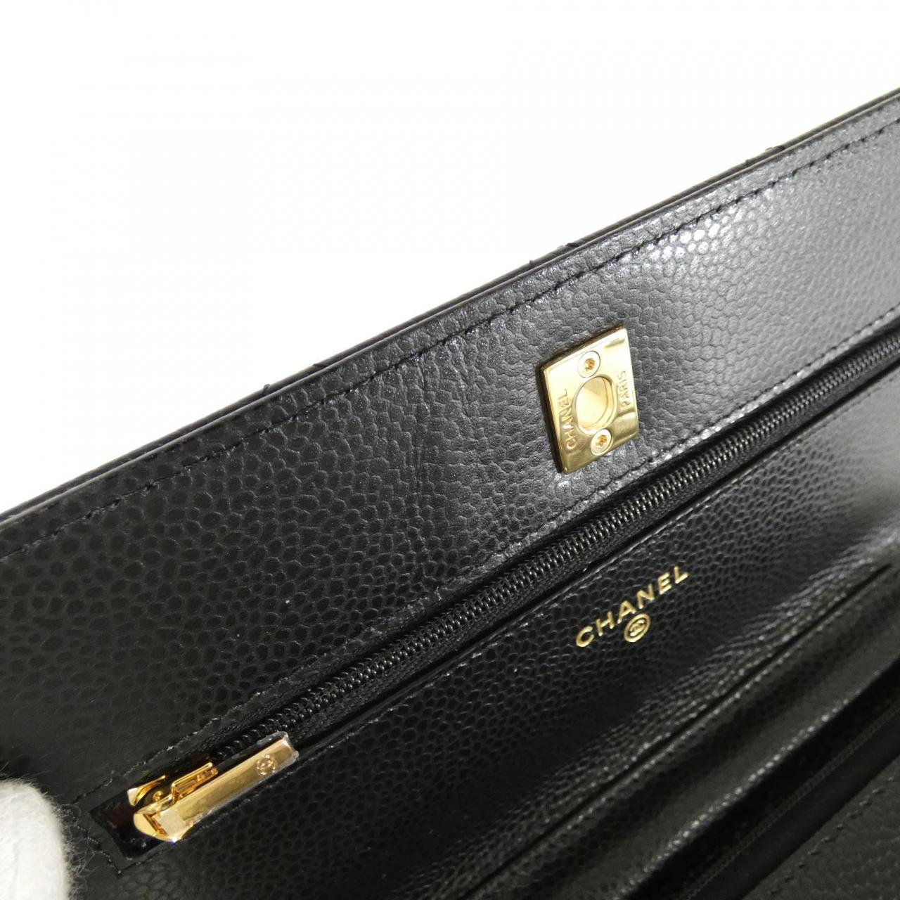 シャネル キャビアスキン チェーンウォレット