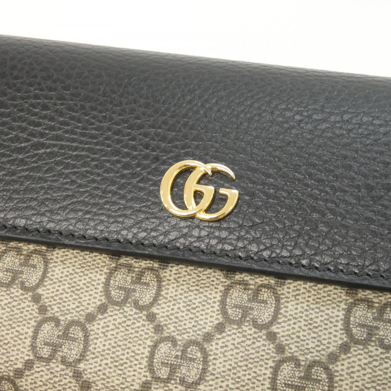 グッチ GGマーモント GGスプリームキャンバス 二つ折り長財布