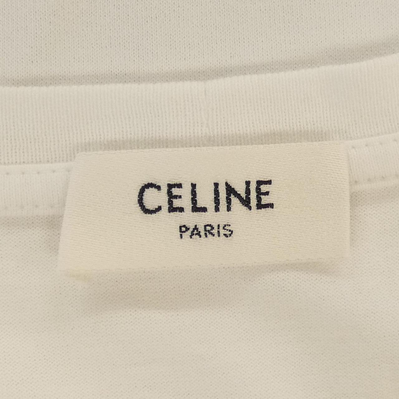セリーヌ クラシックロゴ コットンTシャツ