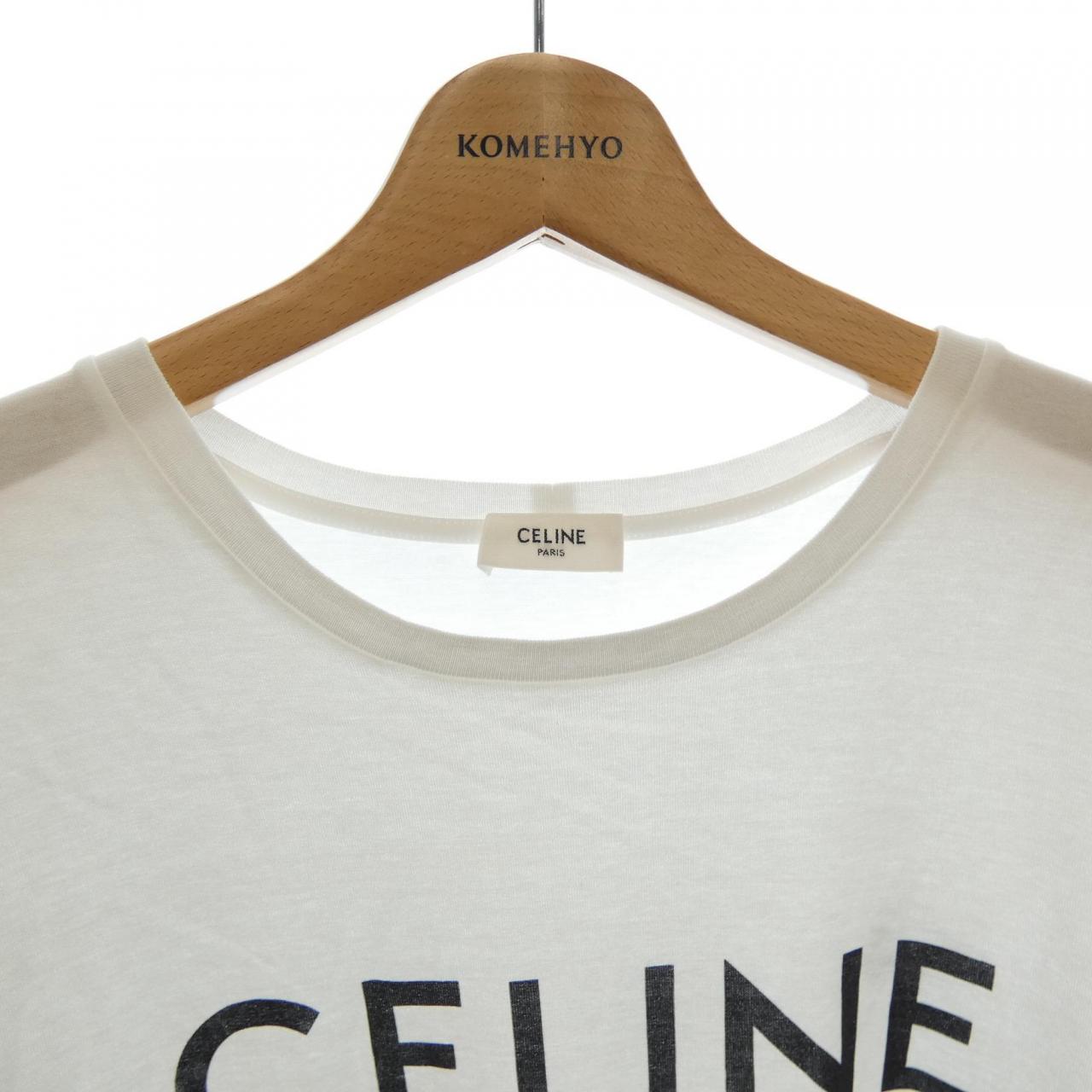 セリーヌ クラシックロゴ コットンTシャツ