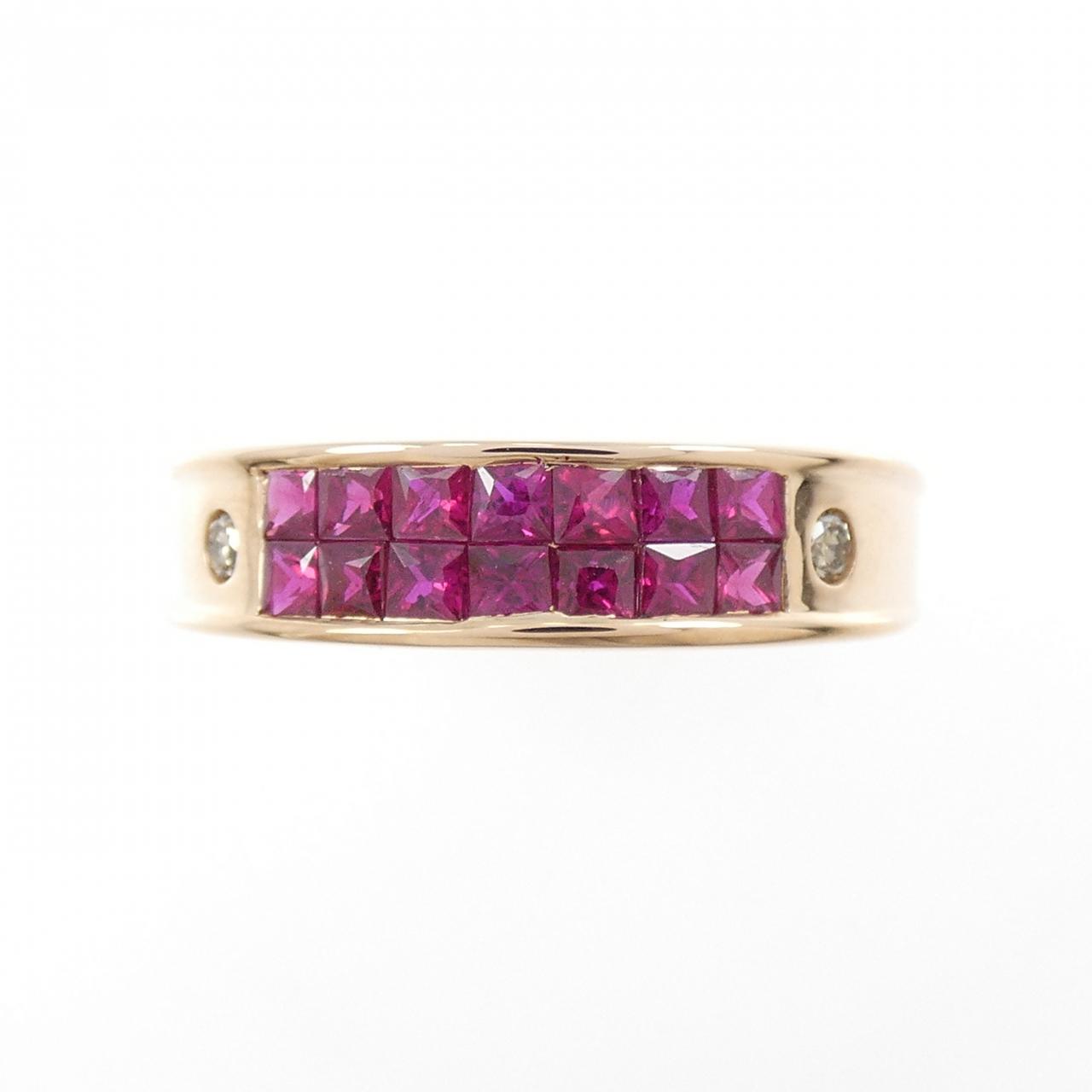 ジーエスティービー K18ピンクゴールドルビーダイヤモンドリング
