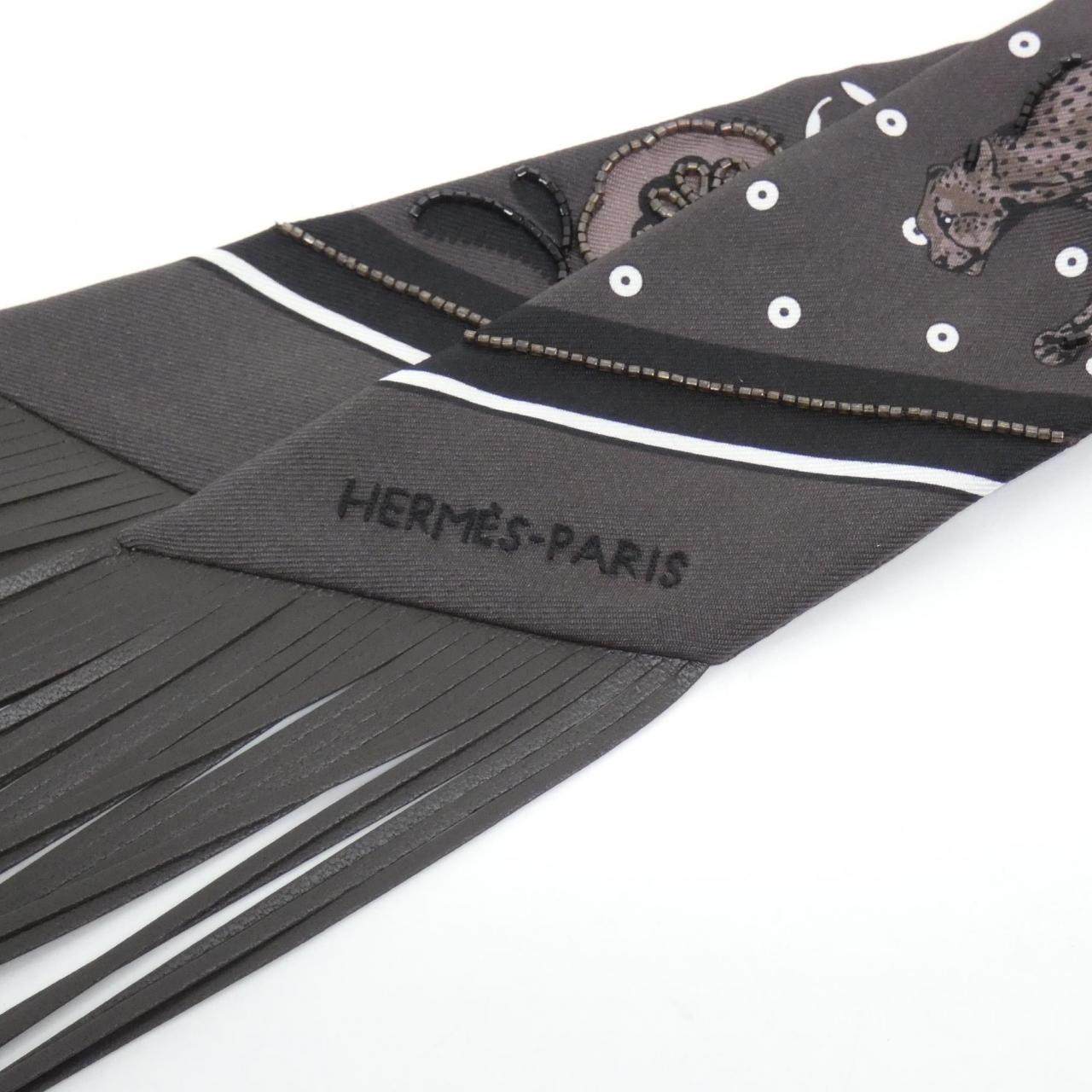 エルメス GUEPARD BANDANA ツイリー シルク ラム スカーフ