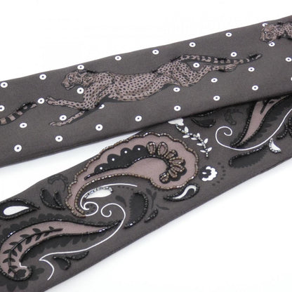 エルメス GUEPARD BANDANA ツイリーフリンジ シルク ラム ビーズ スカーフ