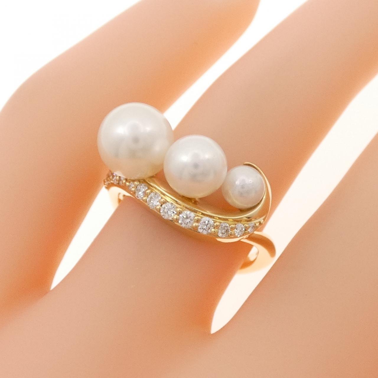 スタージュエリー Au750 アコヤパール ダイヤモンド リング