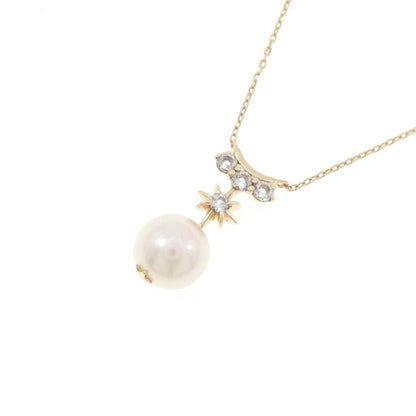 スタージュエリー K10イエローゴールド アコヤパール ホワイトトパーズ ネックレス