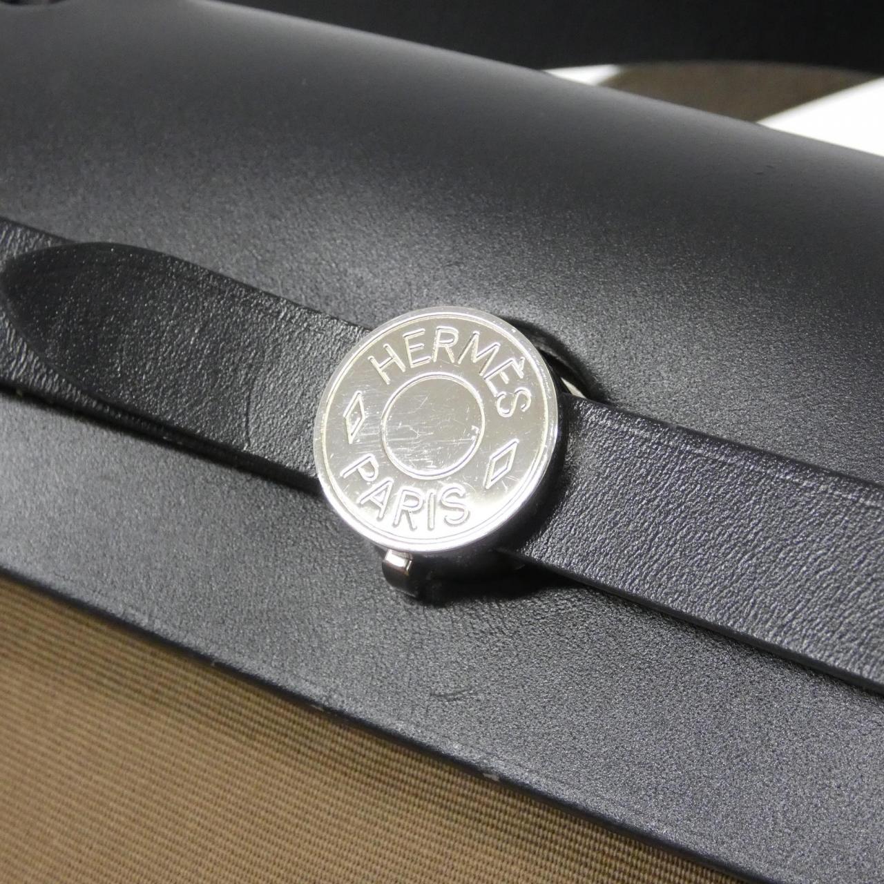 エルメス エールバッグジップPM トワルオフィシエ ヴァッシュハンター ハンドバッグ