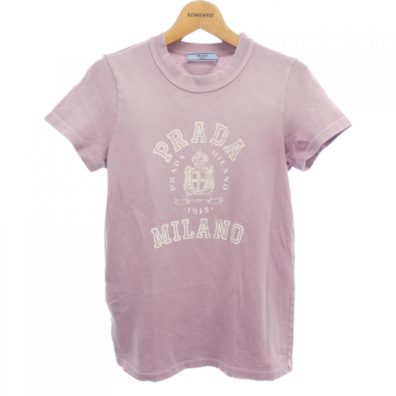 プラダ トライアングルロゴ コットンTシャツ