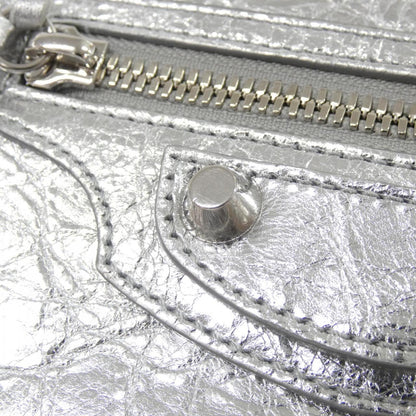 バレンシアガ LE CITY POUCH メタリックレザー ショルダーバッグ