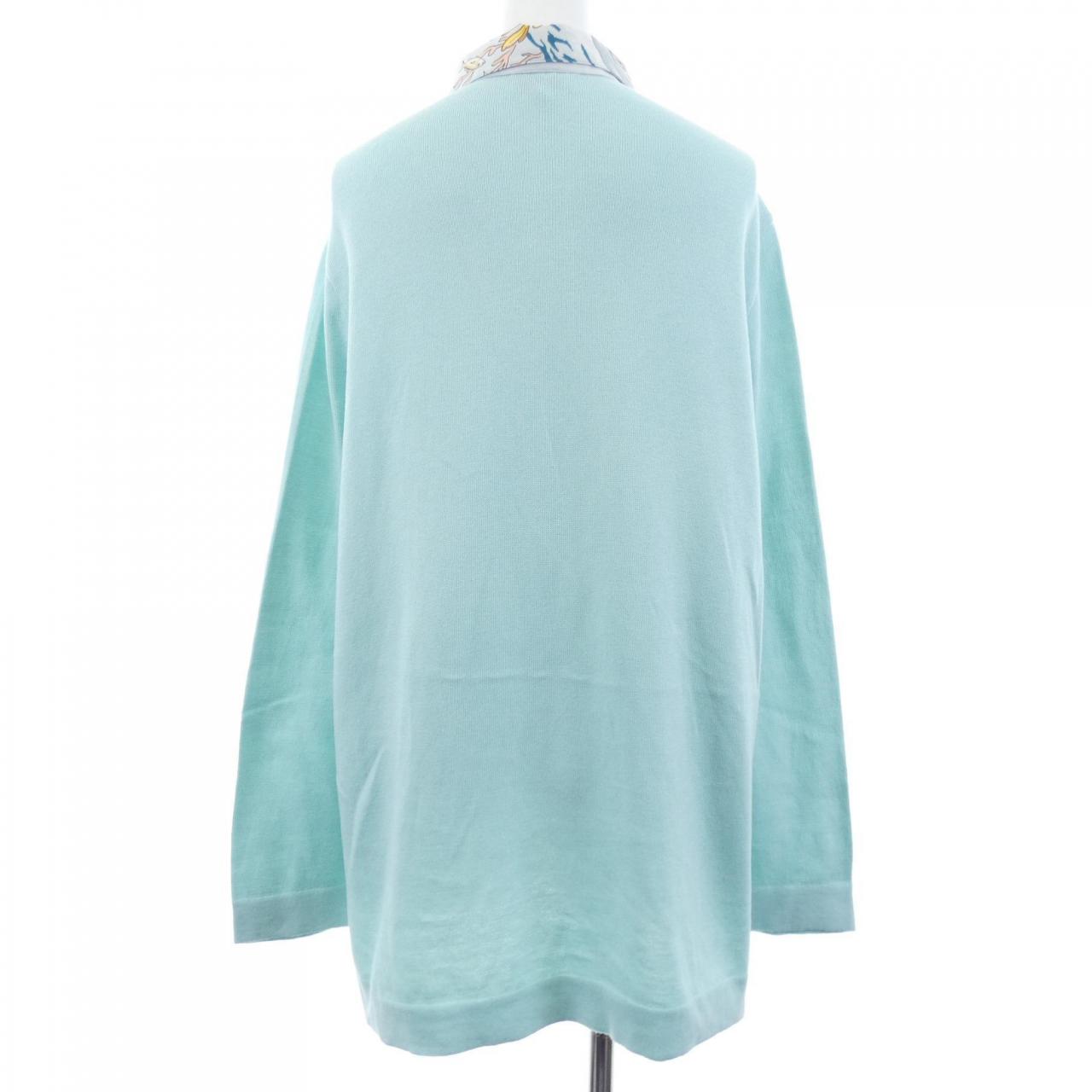 エルメス LAVIE PRECIEVSE DE LA MEDITERRANEE シルクコットンカシミヤポロシャツ