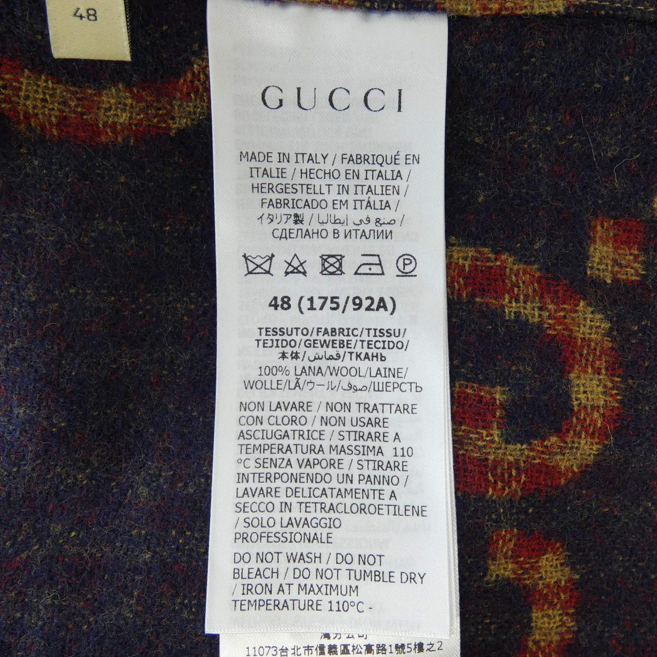 グッチ マキシGGギンガム ウールシャツ