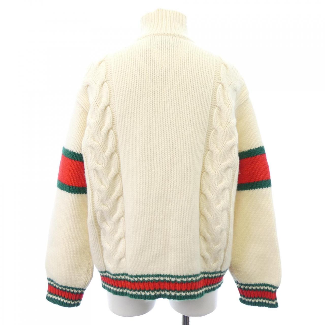 グッチ ケーブルニット ウールジャケット