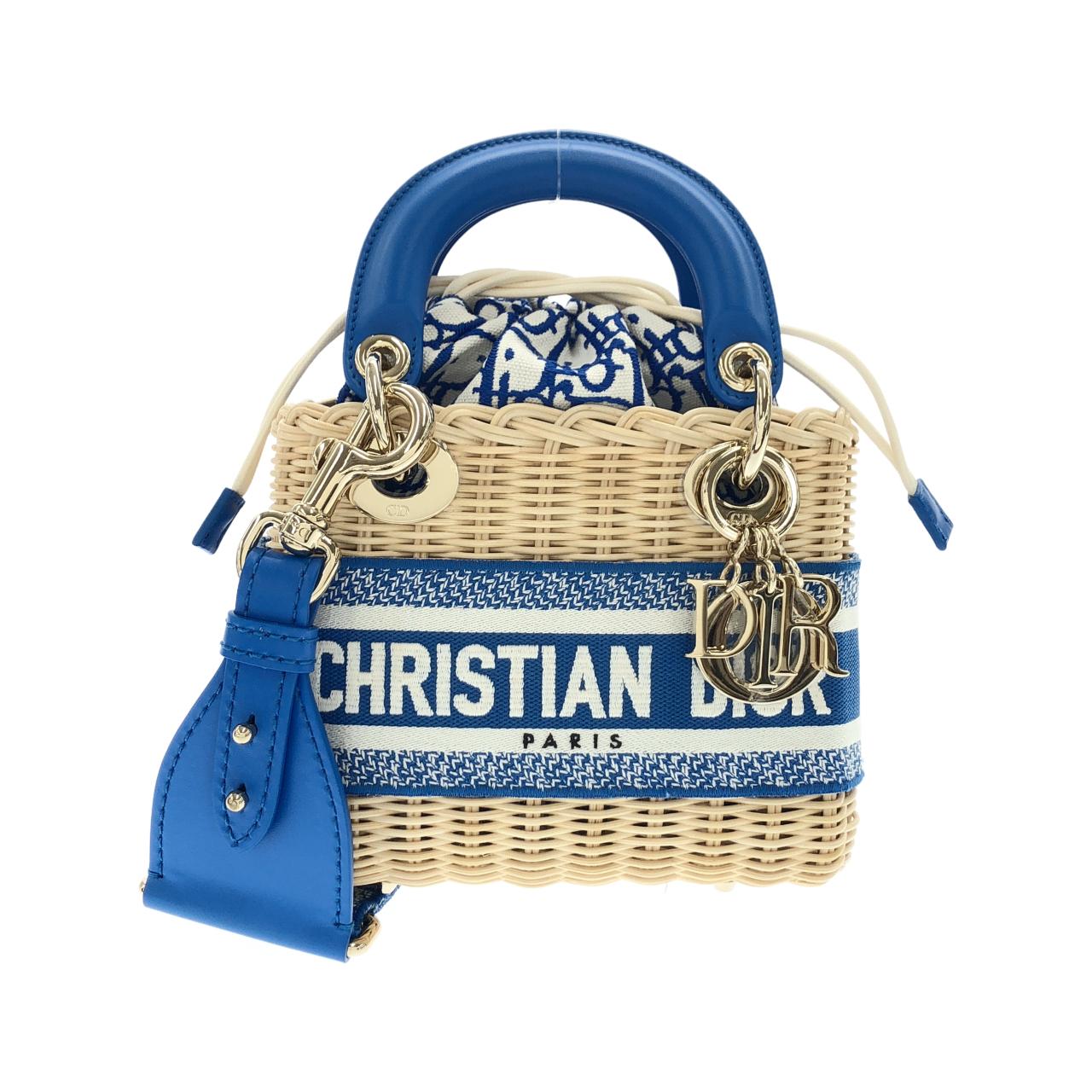 クリスチャンディオール DIOR OBLIQUE ナチュラルウィッカー キャンバス バッグ
