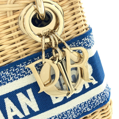クリスチャンディオール DIOR OBLIQUE ナチュラルウィッカー キャンバス バッグ