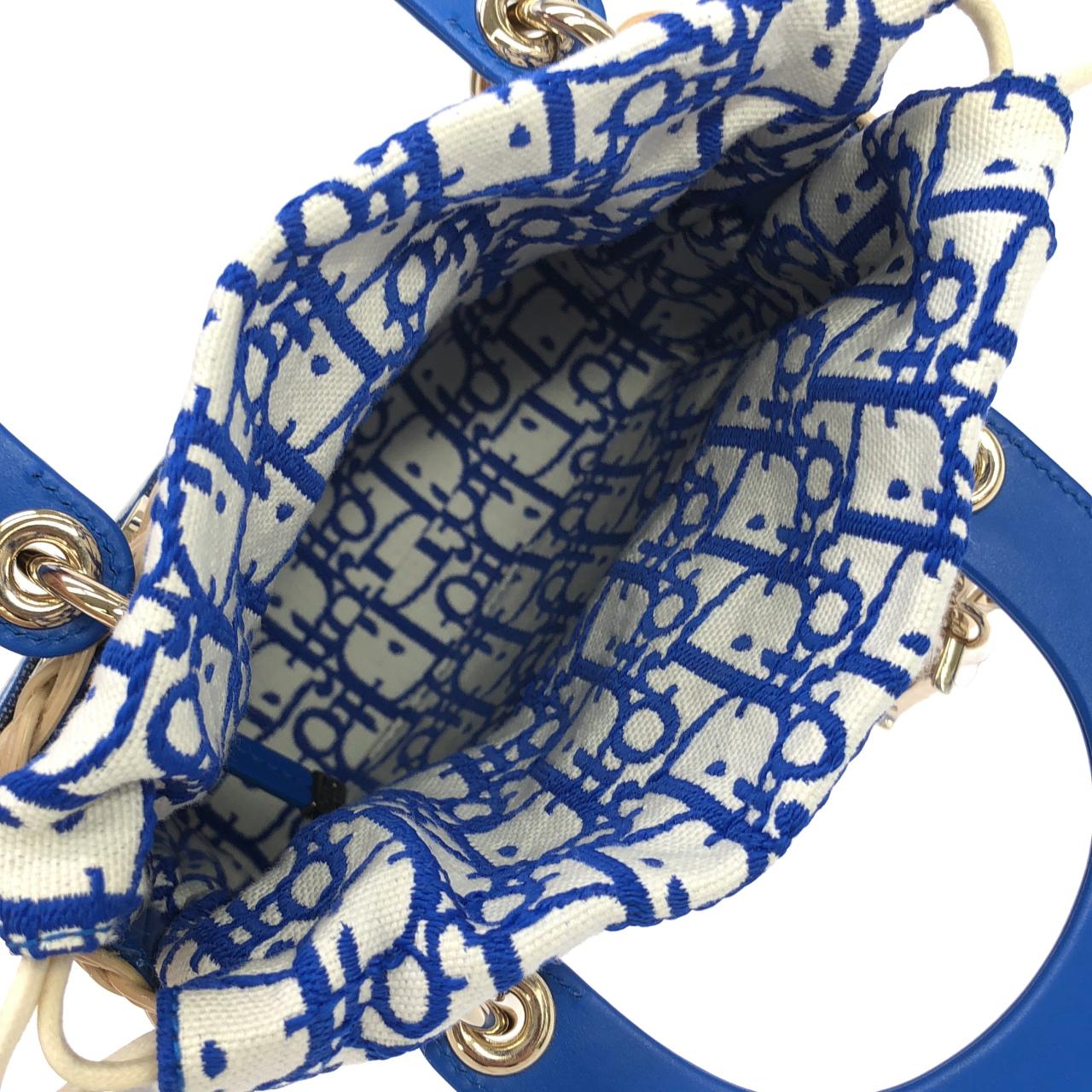 クリスチャンディオール DIOR OBLIQUE ナチュラルウィッカー キャンバス バッグ