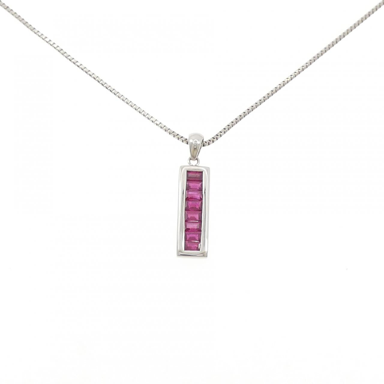 プラチナ 0.66CT ルビー ネックレス