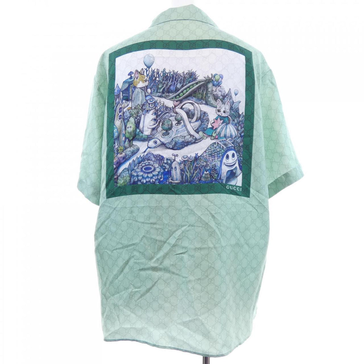 グッチ シルク半袖シャツ