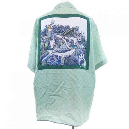 グッチ シルク半袖シャツ