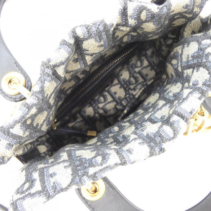 クリスチャンディオール DIOR OBLIQUE ナチュラルウィッカー ハンドバッグ