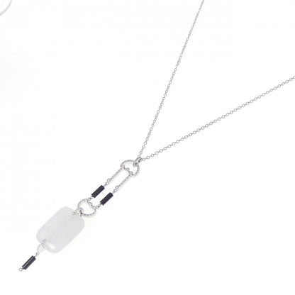 750WG カルセドニー ダイヤモンド オニキス ネックレス