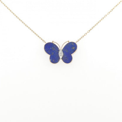 585 Yellow Gold Lapis Lazuli Butterfly Necklace
