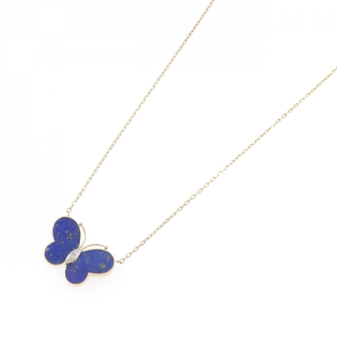 585 Yellow Gold Lapis Lazuli Butterfly Necklace