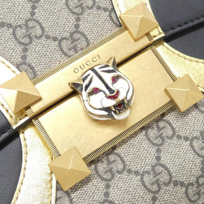 グッチ オシリデ GGスプリームキャンバス レザー ショルダーバッグ