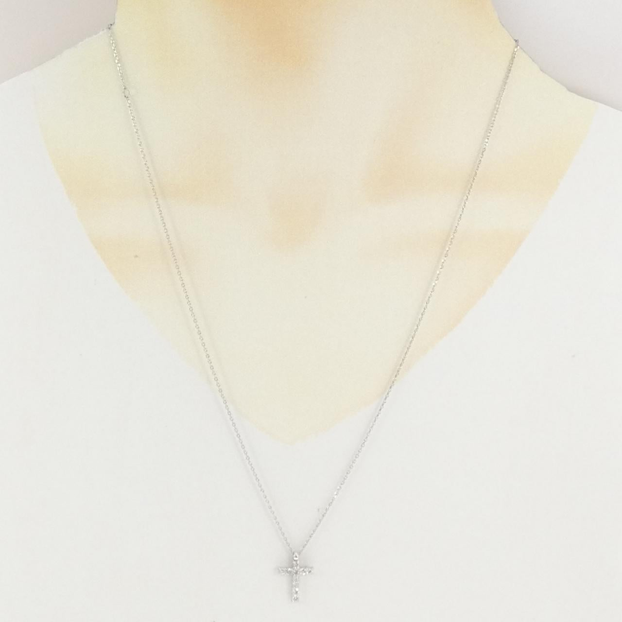プラチナ850 クロス ダイヤモンドネックレス