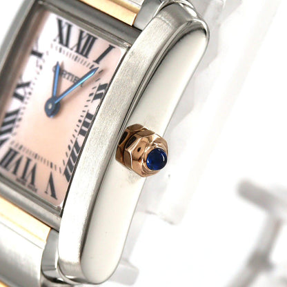 カルティエ タンクフランセーズ ステンレススチール ピンクゴールド
