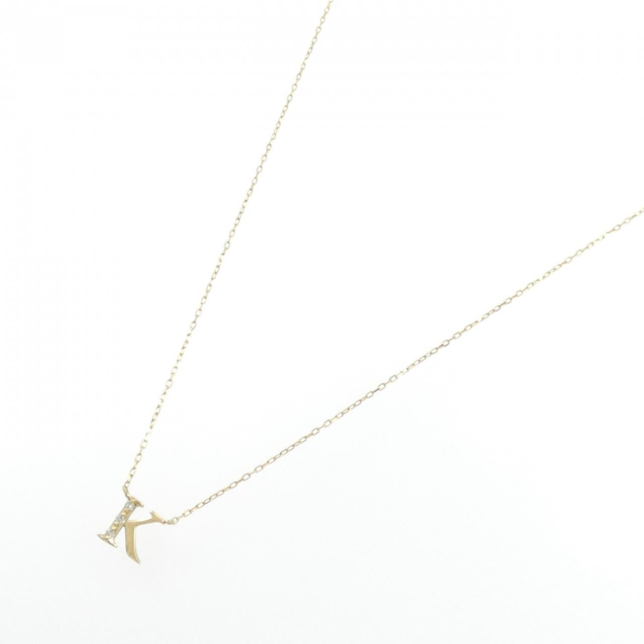 Au750 イニシャルK ダイヤモンドネックレス